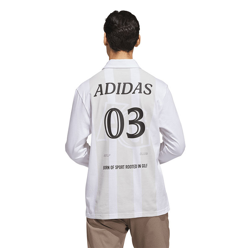 ADIDAS Graphic Men's Long Sleeve Polo (White)