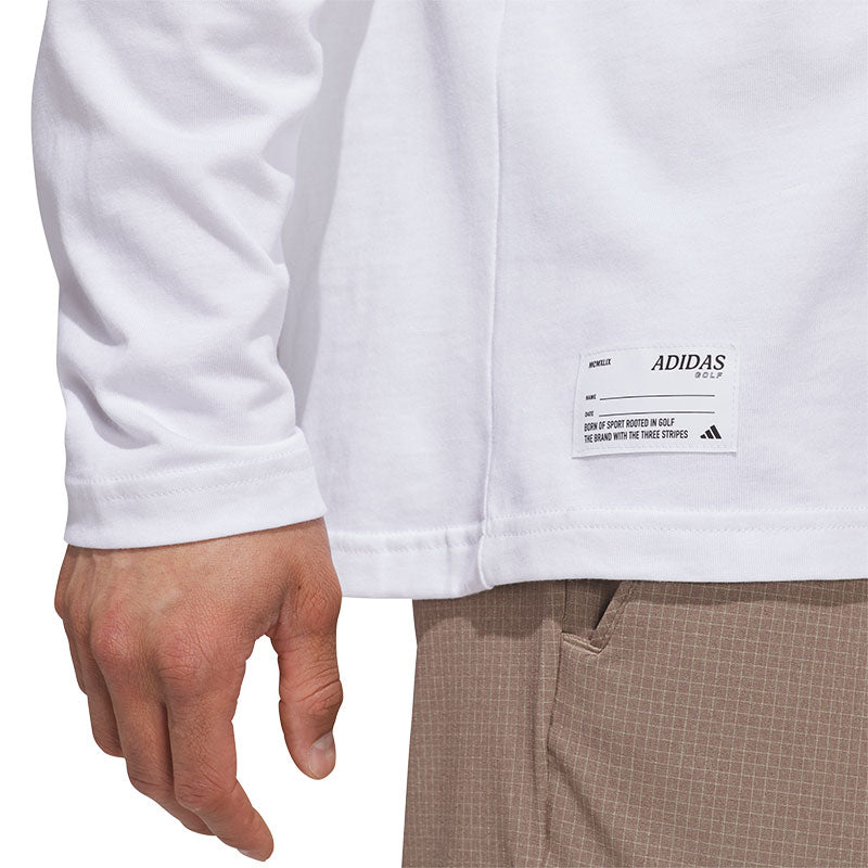 ADIDAS Graphic Men's Long Sleeve Polo (White)