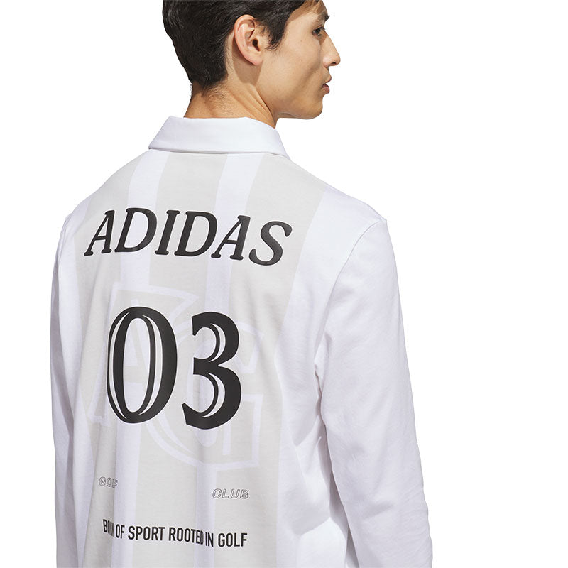 ADIDAS Graphic Men's Long Sleeve Polo (White)