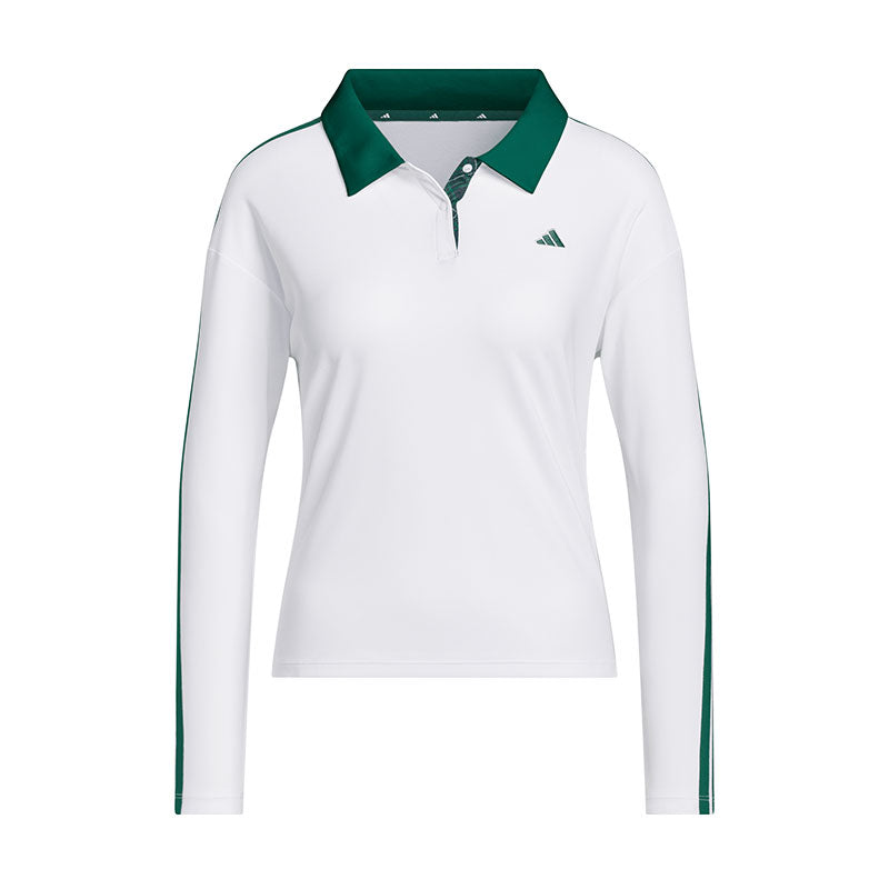 ADIDAS Climacool 3-Stripes Women's Long Sleeve Polo (White)