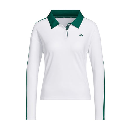 ADIDAS Climacool 3-Stripes Women's Long Sleeve Polo (White)