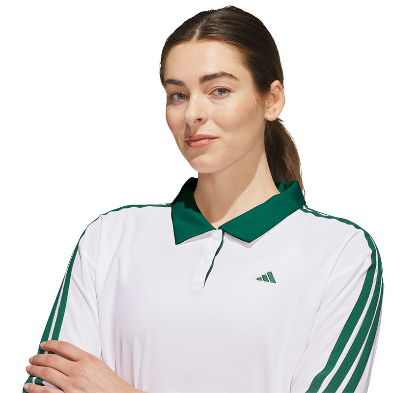ADIDAS Climacool 3-Stripes Women's Long Sleeve Polo (White)