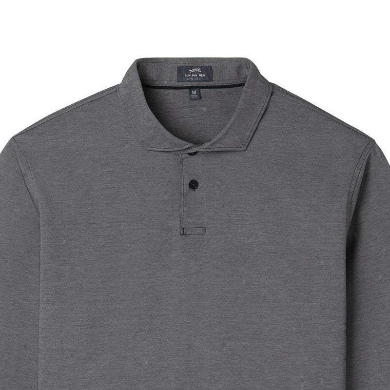 SUN DAY RED Reserve Men's Long Sleeve Polo (Black)