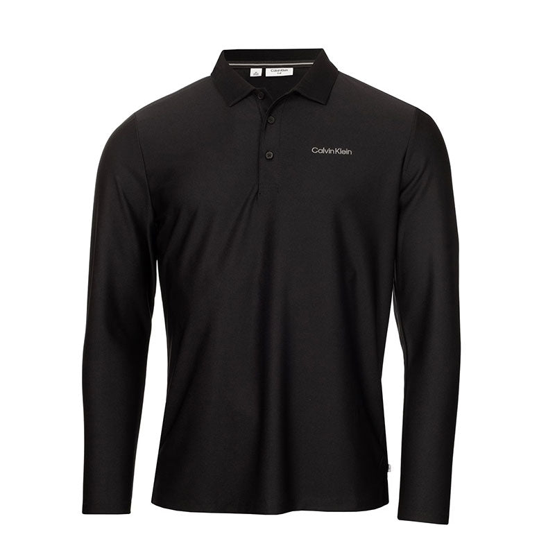 CALVIN KLEIN Riverdale Men's Long Sleeve Polo (Black)