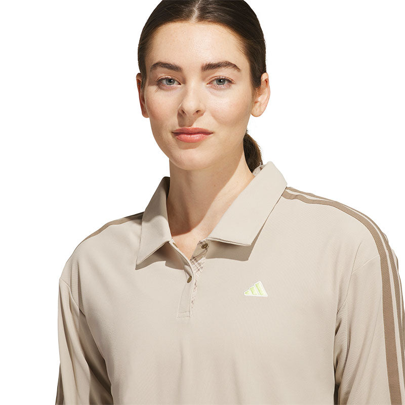 ADIDAS Climacool 3-Stripes Women's Long Sleeve Polo (Brown)