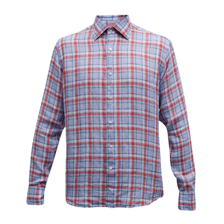 PETER MILLAR Sadler Linen Sport Men's Longsleeve Shirt (Blue Frost)