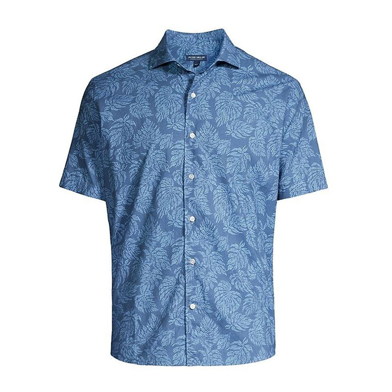 PETER MILLAR Groves Cotton Sport Men's Shirt (Blue Pearl)
