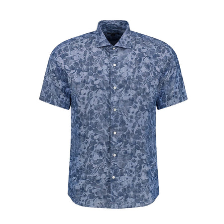 PETER MILLAR Amalfi Linen Men's Sport Shirt (Indigo)