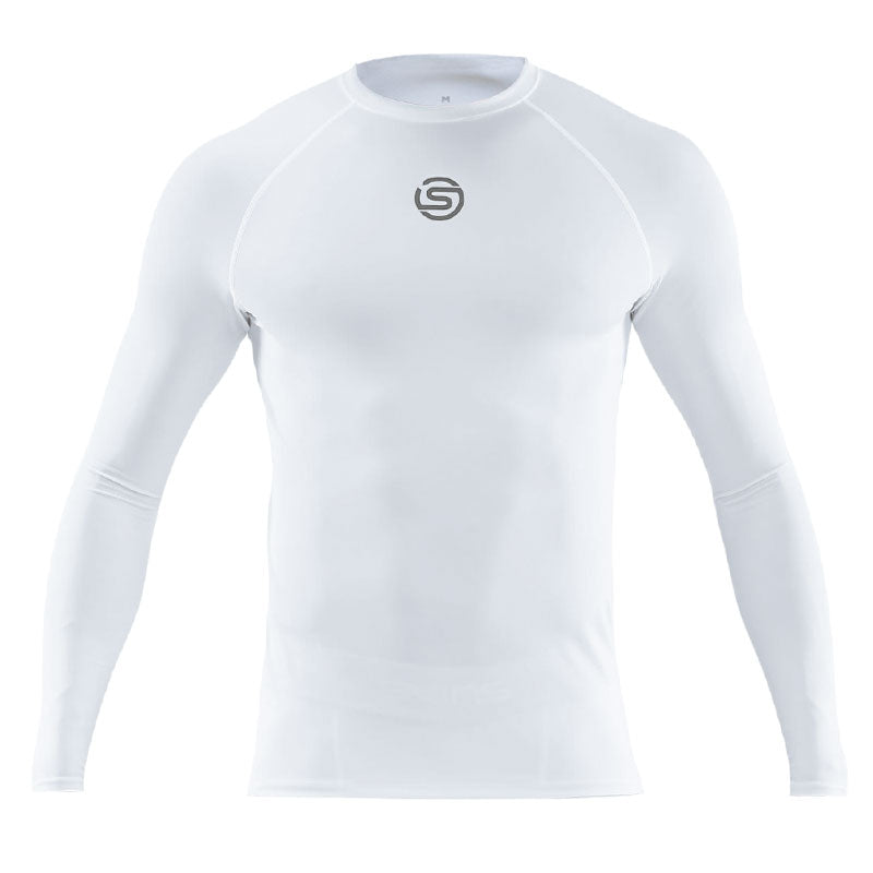 SKINS Series-1 Compression Men's Inner Long Sleeve Shirt (White)
