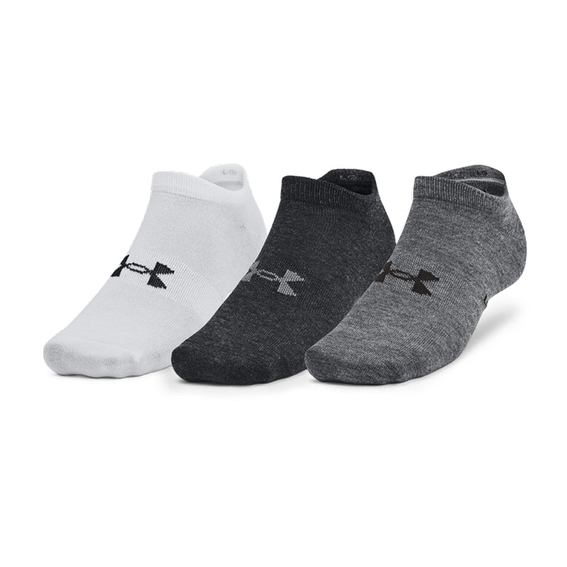 UNDER ARMOUR Essential 3-Pack Low Socks (Grey/White/Black)