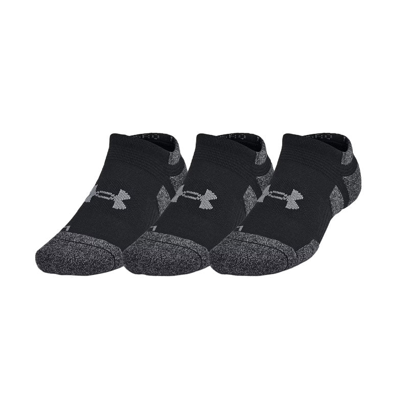 UNDER ARMOUR Performance Tech Pro 3-Pack Unisex No Show Socks (Black)