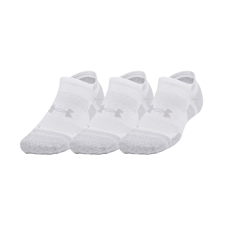 UNDER ARMOUR Performance Tech Pro 3-Pack Unisex No Show Socks (White)