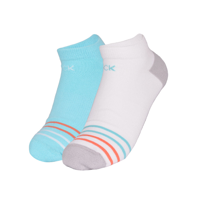 CALVIN KLEIN Tech 2-Pack Women's Ankle Socks (Blue/White)