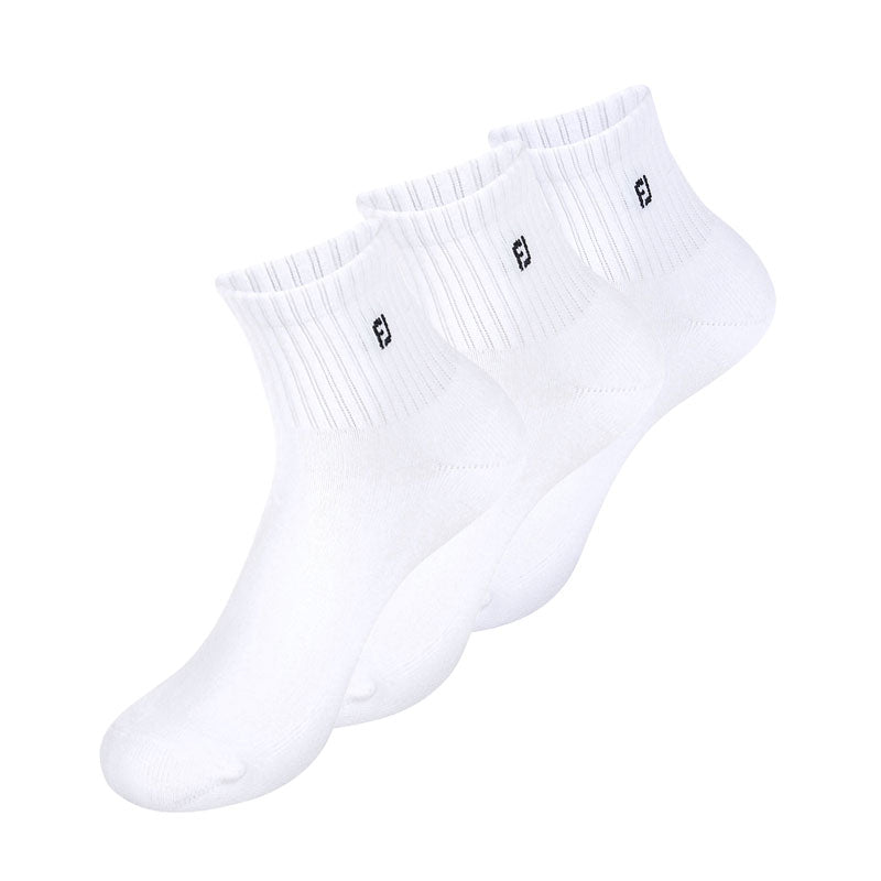 FOOTJOY ComfortSof 3-Pack Ankle Socks (White)