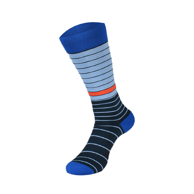 GFORE Mixed Stripe Men's Crew Socks (Vista Blue)
