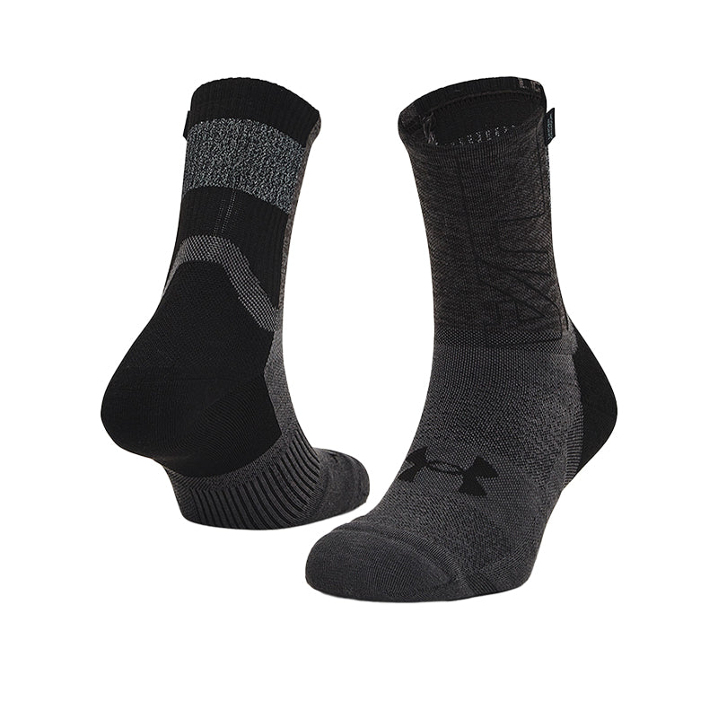 UNDER ARMOUR Dry Run Crew Socks (Black/Grey/Black)