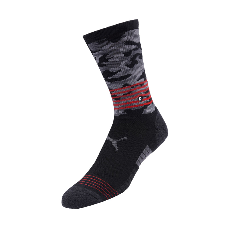 PUMA Tech Men's Crew Socks (Black/Red)