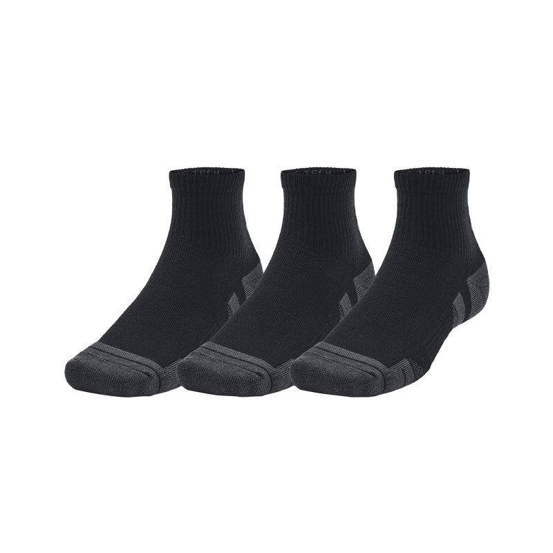 UNDER ARMOUR Performance Tech 3-Pack Unisex Quarter Socks (Black/Grey)