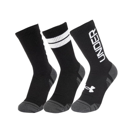 UNDER ARMOUR Performance Tech 3-Pack Unisex Crew Socks (Black/Black)