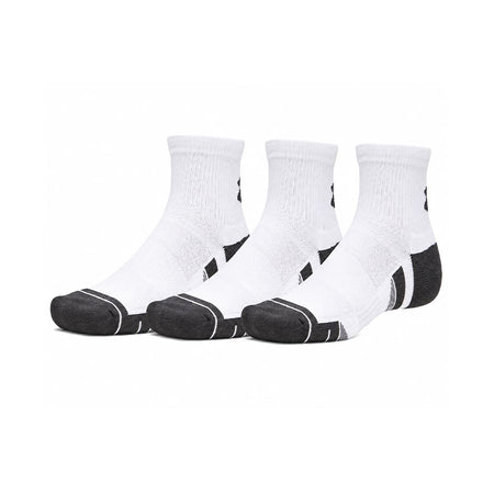 UNDER ARMOUR Performance Tech 3-Pack  Unisex Quarter Socks (White)