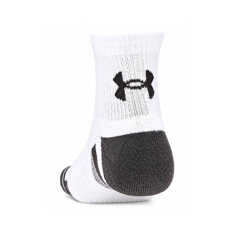 UNDER ARMOUR Performance Tech 3-Pack  Unisex Quarter Socks (White)