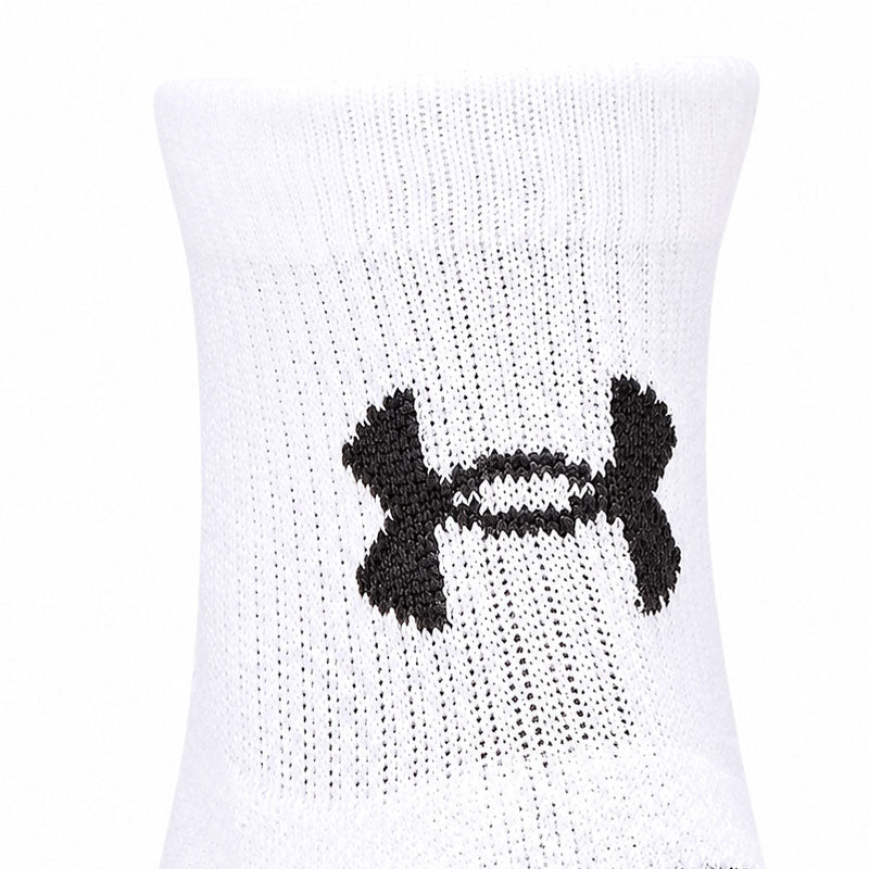 UNDER ARMOUR Performance Tech 3-Pack  Unisex Quarter Socks (White)