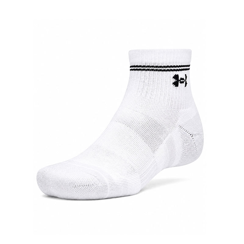 UNDER ARMOUR Performance Tech 3-Pack Unisex Quarter Socks (White)