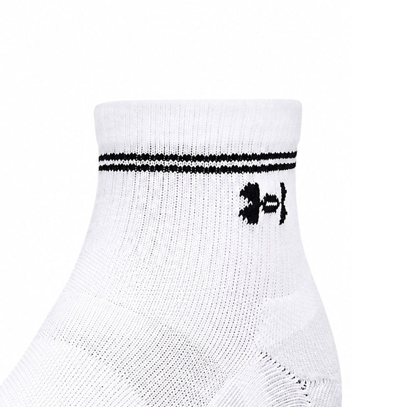 UNDER ARMOUR Performance Tech 3-Pack Unisex Quarter Socks (White)