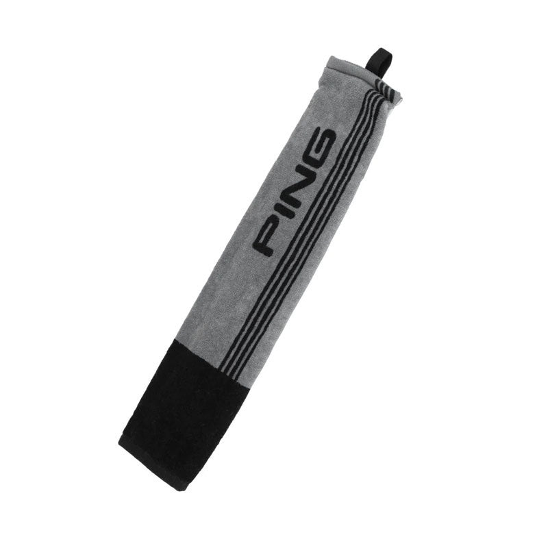 PING Tri Fold Towel (Grey/Black)