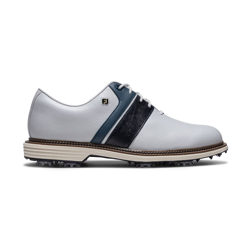 FOOTJOY Premiere Packard Men's Spiked Shoes (White/Blue/White)