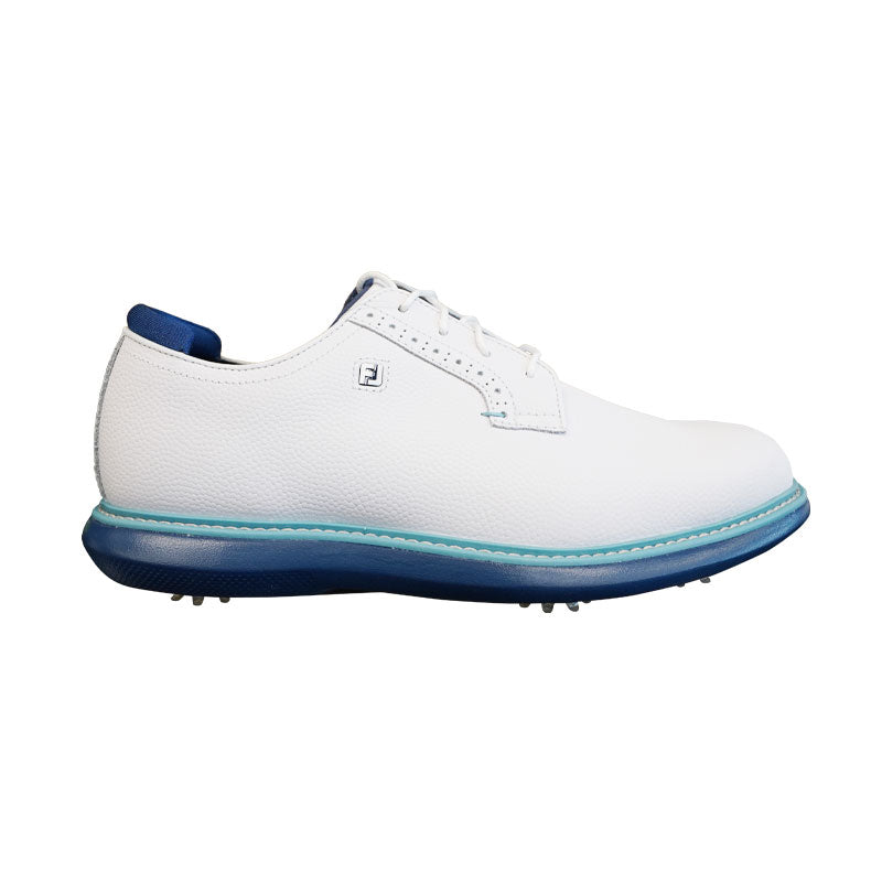 FOOTJOY Traditions Men's Spiked Shoes (White/Navy/Blue)