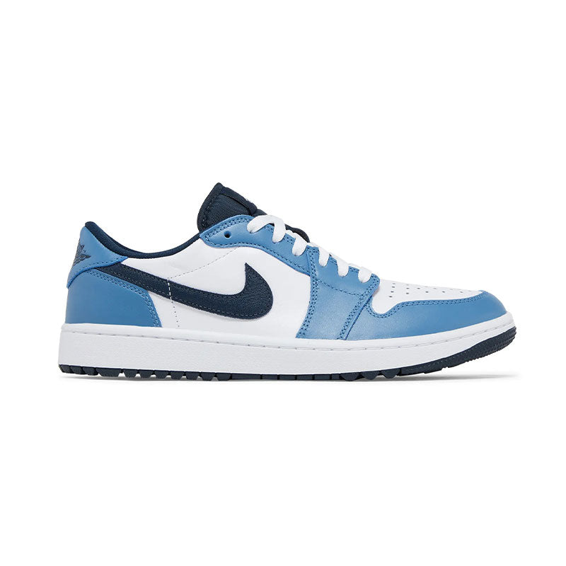 NIKE Air Jordan 1 Low Men's Spikeless Shoes (White/Navy)