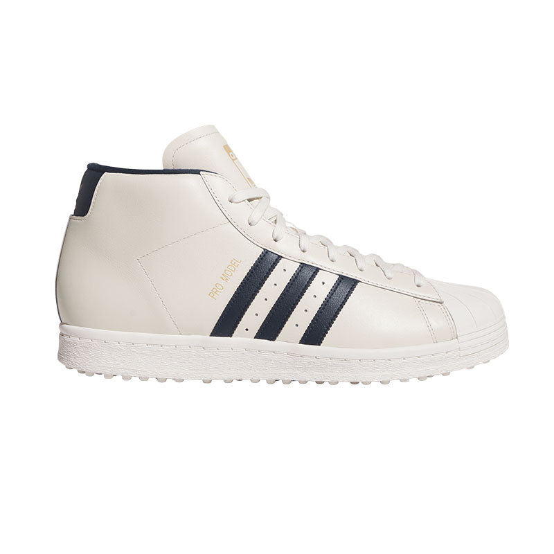 ADIDAS Originals Pro Model Midcut Unisex Spikeless Shoes (White/Indigo/Gold)