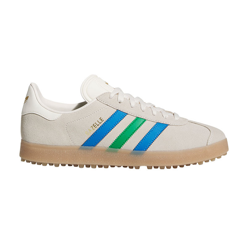 ADIDAS Gazelle Unisex Spikeless Shoes (White/Green/Blue)
