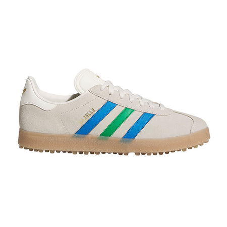 ADIDAS Gazelle Unisex Spikeless Shoes (White/Green/Blue)