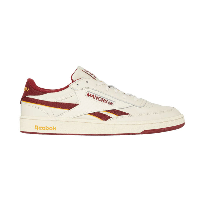 MANORS x Reebok Club C Revenge Men's Spikeless Shoes (Beige/Burgundy)