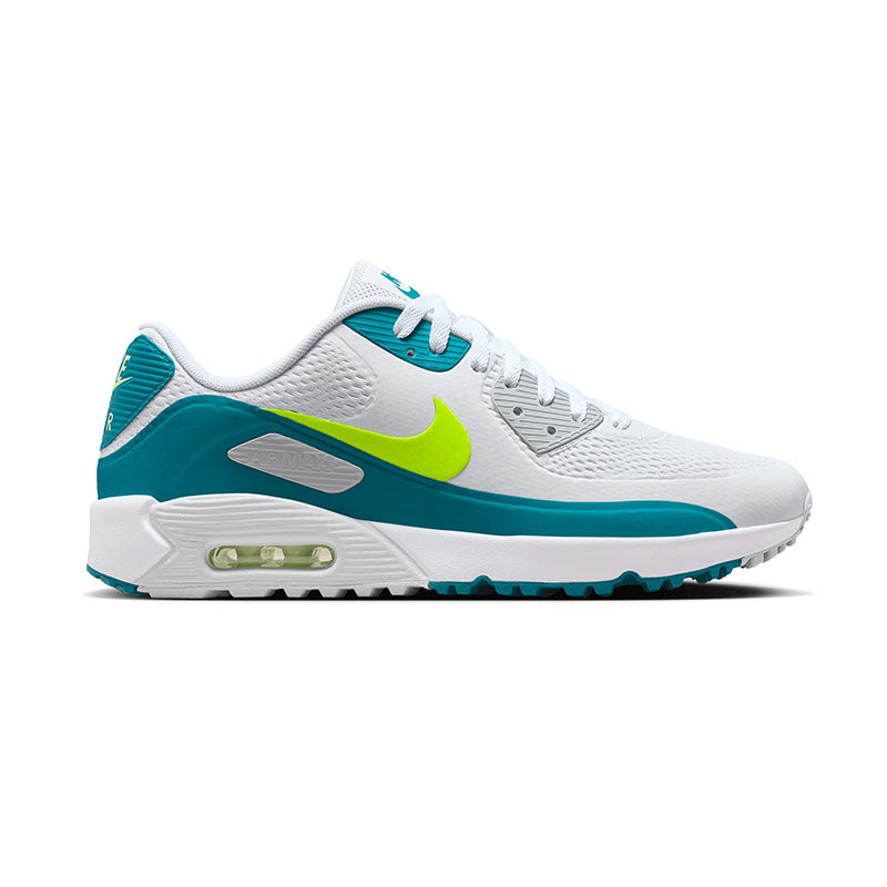 NIKE Air Max 90 G Men's Spikeless Shoes (White/Yellow/Blue)