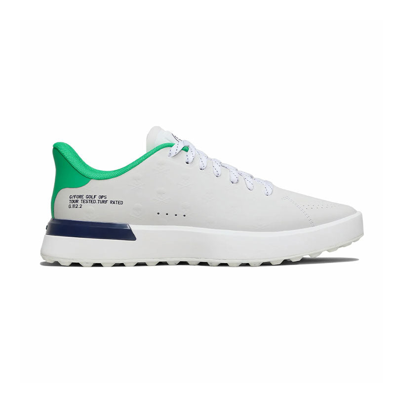 GFORE G.112 Embossed Skull & Tees Men's Spikeless Shoes (White/Green)