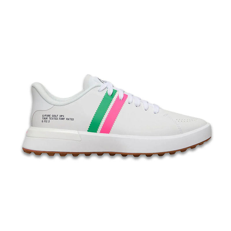 GFORE G.112 Stripe Kiltie Women's Spikeless Shoes (White/Multi)