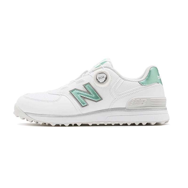NEW BALANCE 574 V4 BOA Women's Spikeless Shoes (White/Mint)