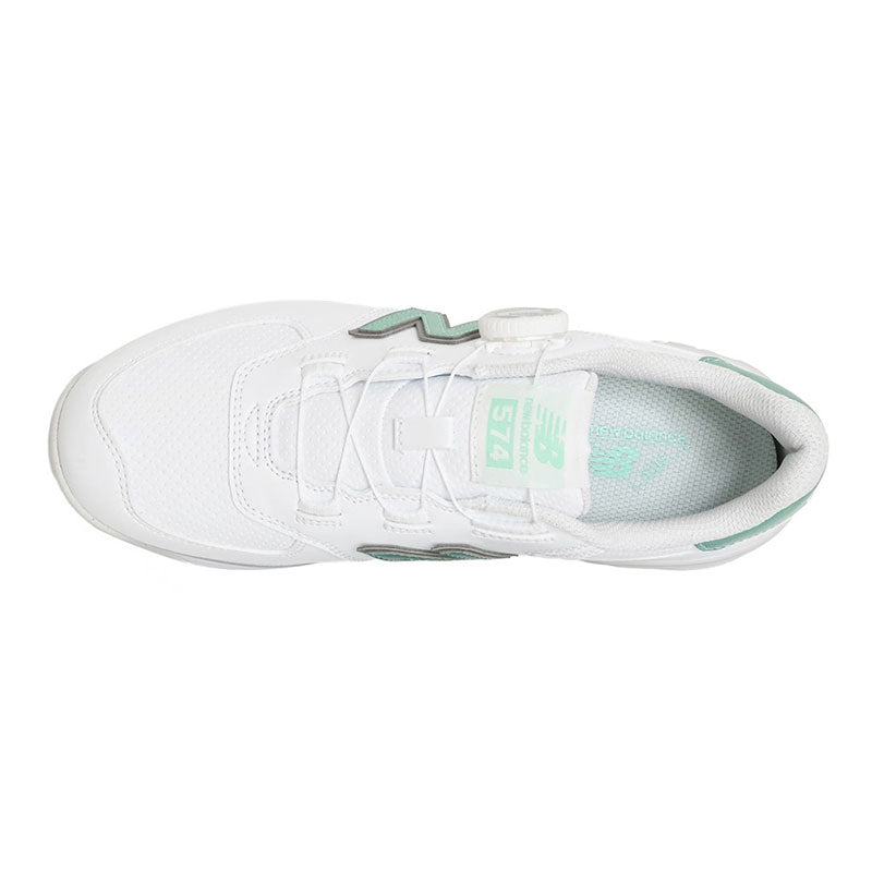 NEW BALANCE 574 V4 BOA Women's Spikeless Shoes (White/Mint)