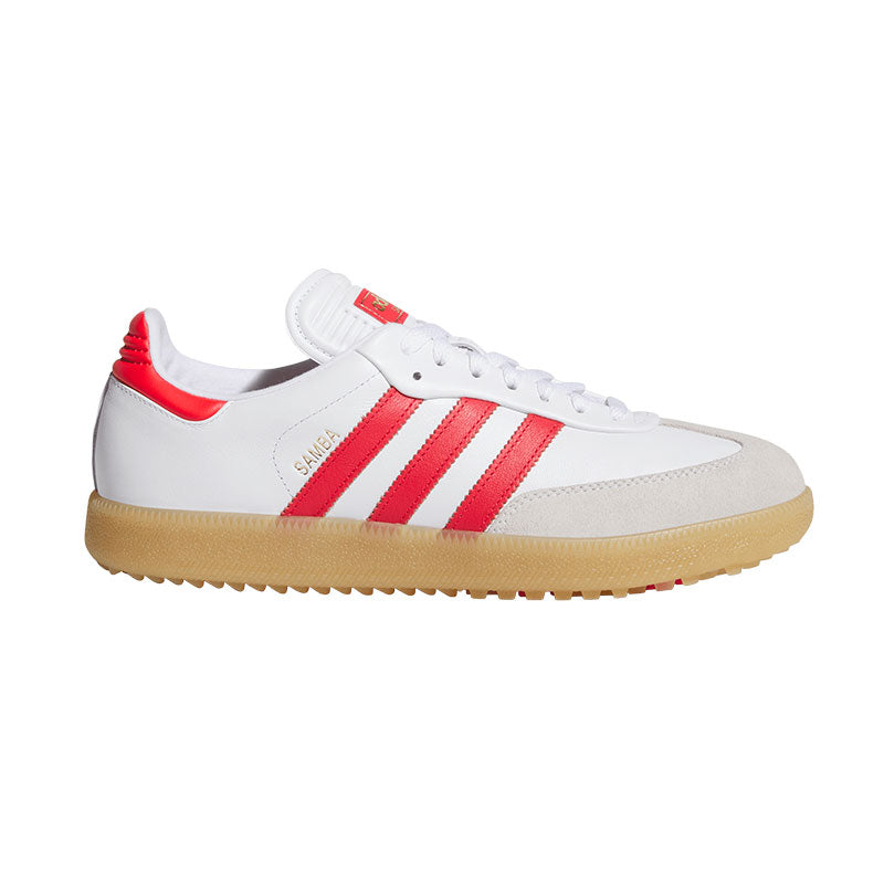 ADIDAS Samba Unisex Spikeless Shoes (White/Red/Yellow)
