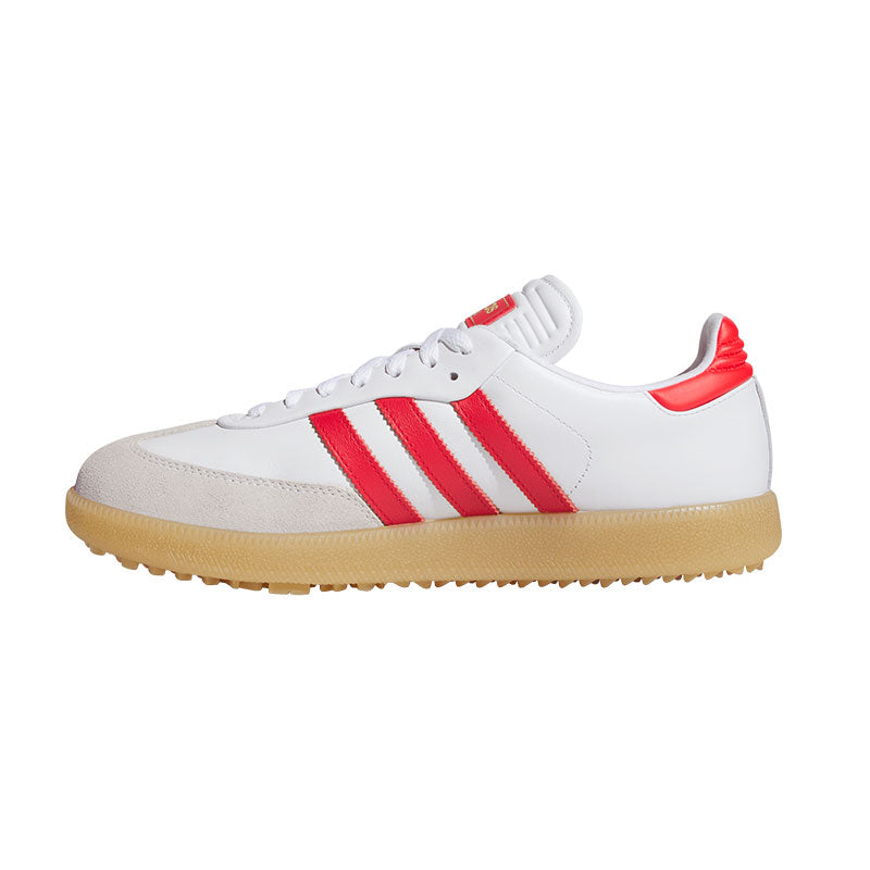 ADIDAS Samba Unisex Spikeless Shoes (White/Red/Yellow)