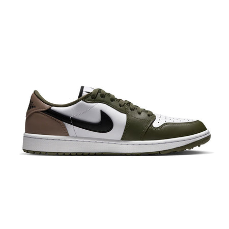 NIKE Jordan 1 Low Men's Spikeless Shoes (White/Black/Green)