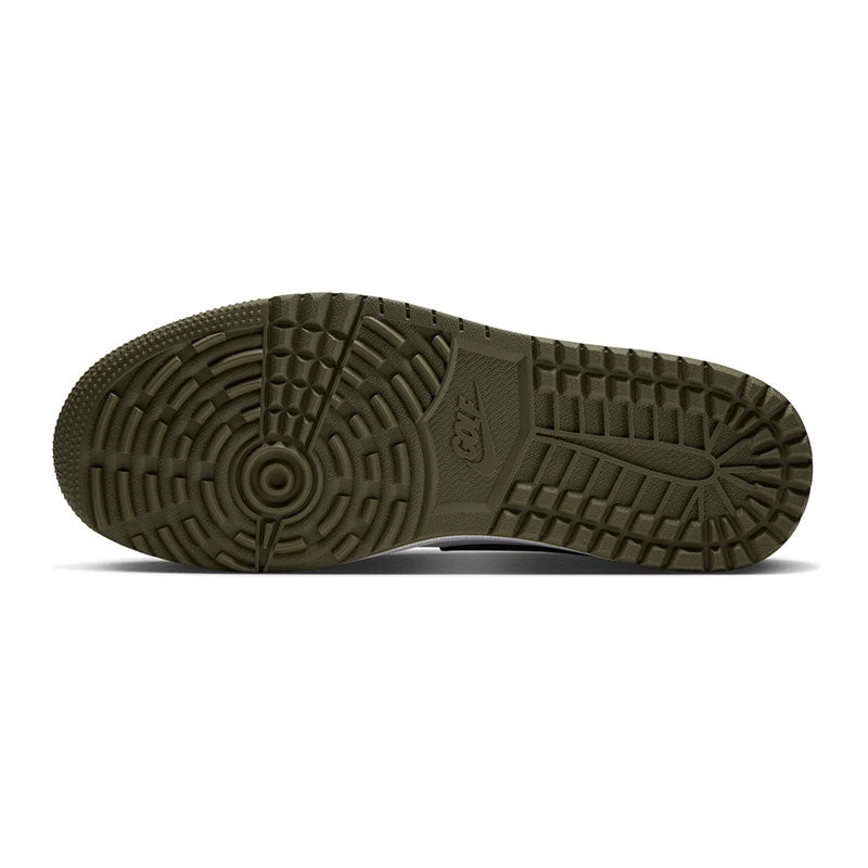 NIKE Jordan 1 Low Men's Spikeless Shoes (White/Black/Green)