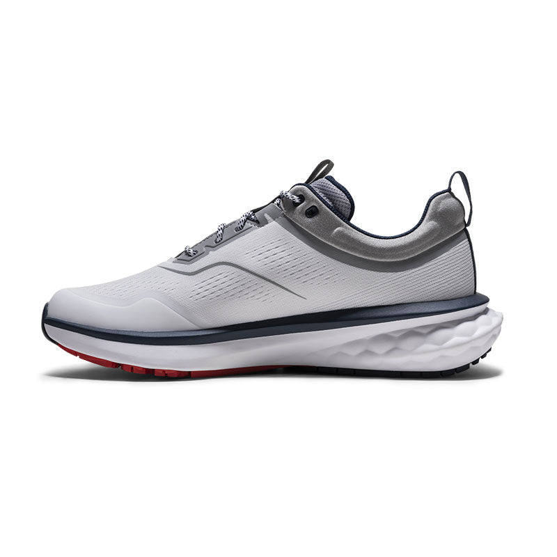 FOOTJOY FJ Quantum Textile Men's Spikeless Shoes (White/Navy/Red)