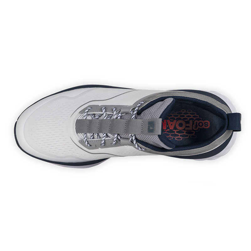FOOTJOY FJ Quantum Textile Men's Spikeless Shoes (White/Navy/Red)
