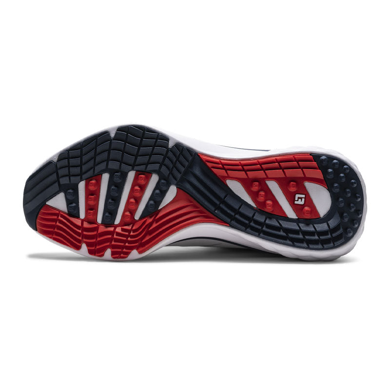 FOOTJOY FJ Quantum Textile Men's Spikeless Shoes (White/Navy/Red)