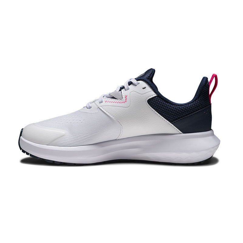 FOOTJOY FJ QMotion Women's Spikeless Shoes (White/Blue/Pink)