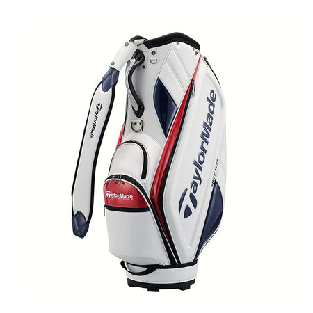 TAYLORMADE 9.5" Auth-Tech Cart Bag (White/Navy/Red)